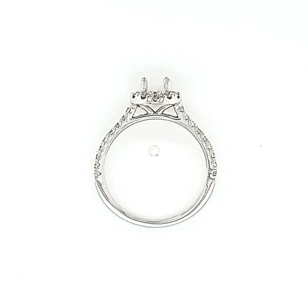 14k White Gold Classic Diamond Halo Engagement Ring Mounting Image 3 Arezzo Jewelers Elmwood Park, IL