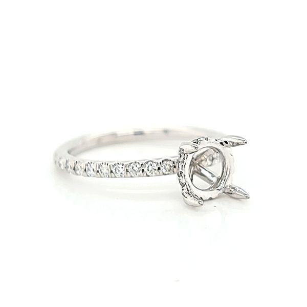 14k White Hidden Halo Diamond Engagement Ring Mounting Arezzo Jewelers Elmwood Park, IL