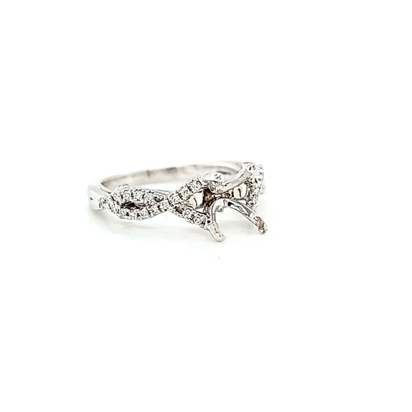 14k White Gold Diamond Twist Semi Mount Engagement Ring Image 2 Arezzo Jewelers Elmwood Park, IL