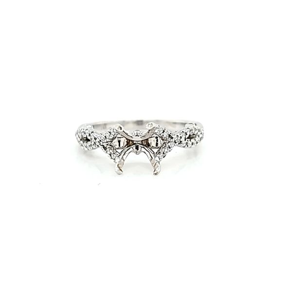 14k White Gold Diamond Twist Semi Mount Engagement Ring Arezzo Jewelers Elmwood Park, IL