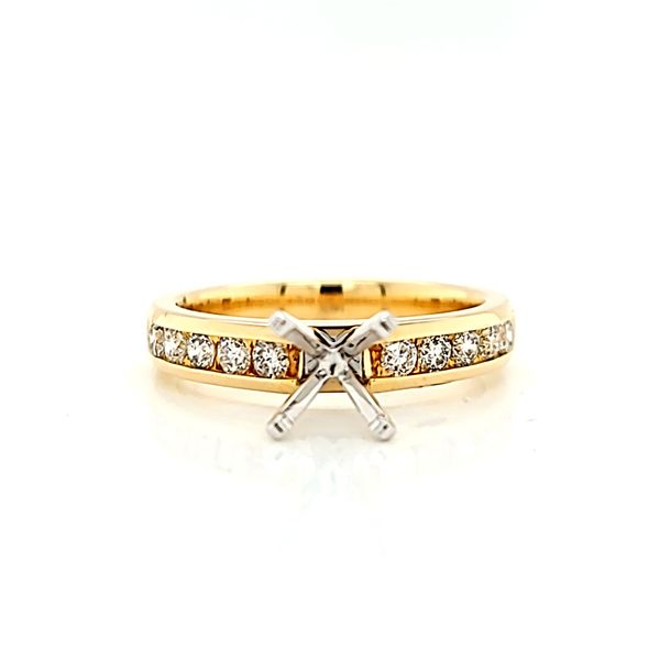 14k Yellow Gold Channel Set Diamond Engagement Ring Mounting Arezzo Jewelers Elmwood Park, IL