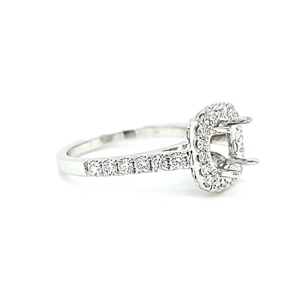 14k White Gold Halo Diamond Engagement Ring Mounting Image 2 Arezzo Jewelers Elmwood Park, IL