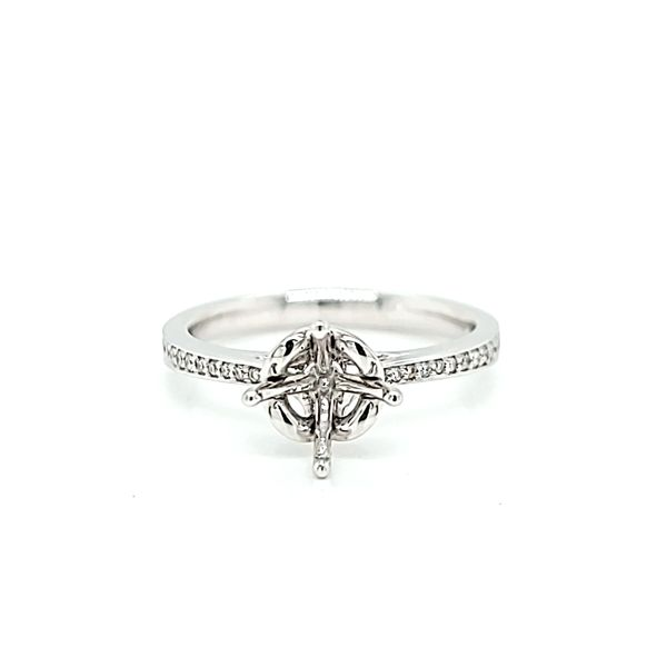 18k White Gold Diamond Engagement Ring Mounting Arezzo Jewelers Elmwood Park, IL