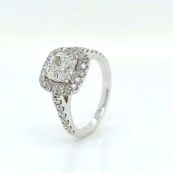 Cushion Cut Diamond Halo Engagement Ring, 1.50ct H SI1 Image 4 Arezzo Jewelers Elmwood Park, IL