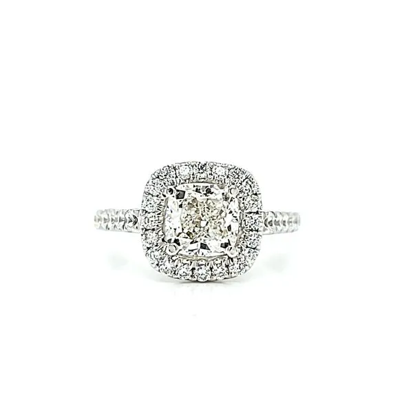 Cushion Cut Diamond Halo Engagement Ring, 1.50ct H SI1 Arezzo Jewelers Elmwood Park, IL