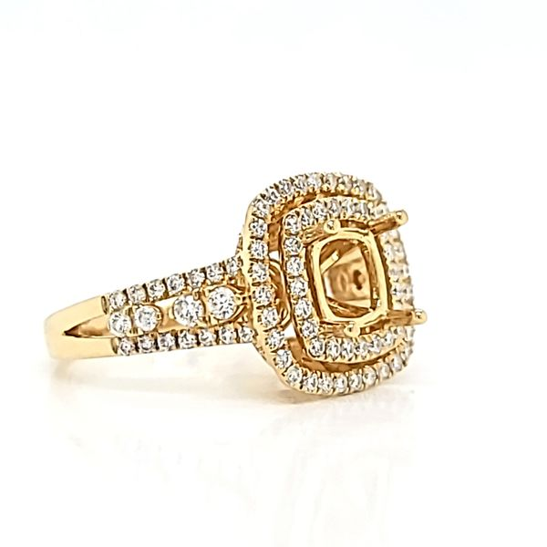 14k Yellow Gold Double Halo Diamond Engagement Ring Mounting Image 2 Arezzo Jewelers Elmwood Park, IL
