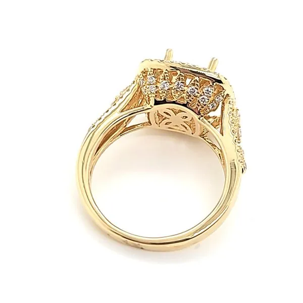 14k Yellow Gold Double Halo Diamond Engagement Ring Mounting Image 3 Arezzo Jewelers Elmwood Park, IL
