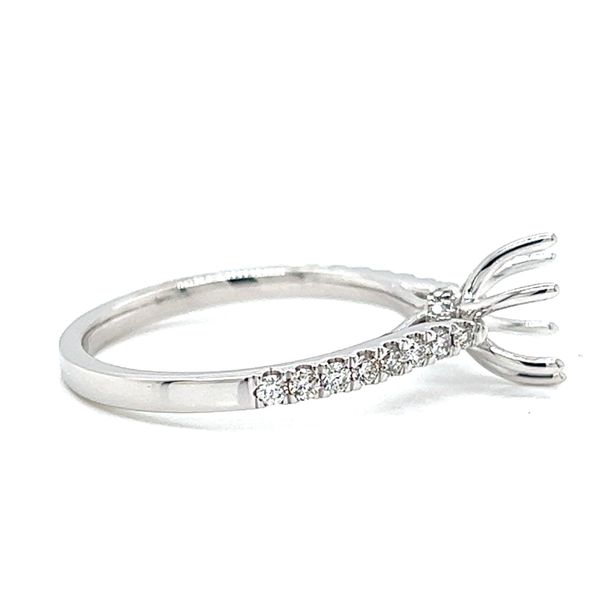 14k White Gold Six-Prong Diamond Engagement Ring Mount Image 2 Arezzo Jewelers Elmwood Park, IL