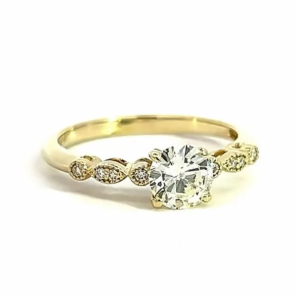 14k Yellow Gold Art Deco Engagement Ring Mounting Arezzo Jewelers Elmwood Park, IL