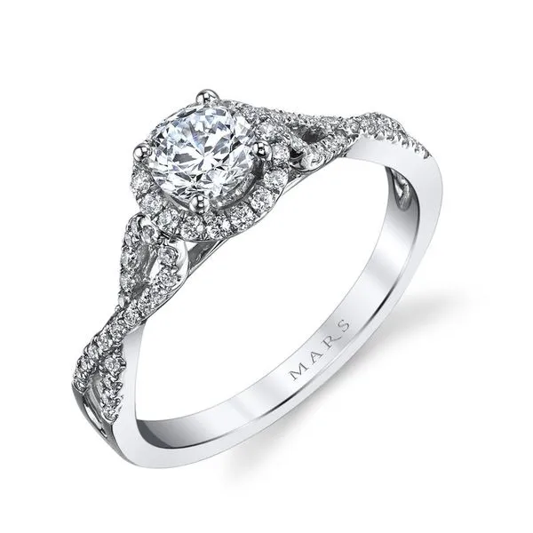 14k White Gold Halo Diamond Engagement Ring Mounting Image 3 Arezzo Jewelers Elmwood Park, IL