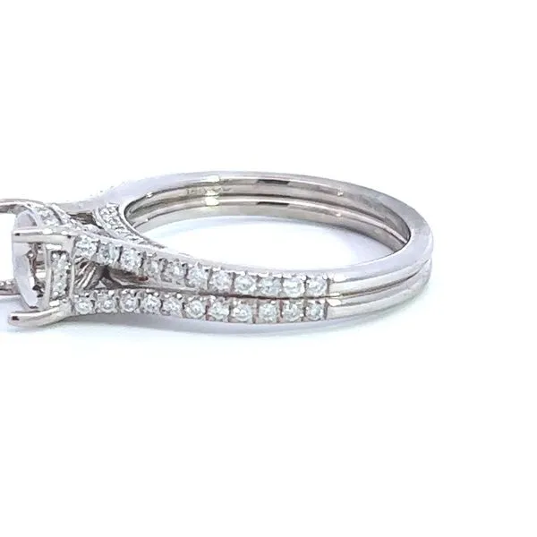 14 Karat White Gold Split Shank Diamond Engagement Ring Mounting Image 2 Arezzo Jewelers Elmwood Park, IL