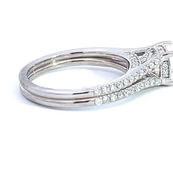14 Karat White Gold Split Shank Diamond Engagement Ring Mounting Image 3 Arezzo Jewelers Elmwood Park, IL