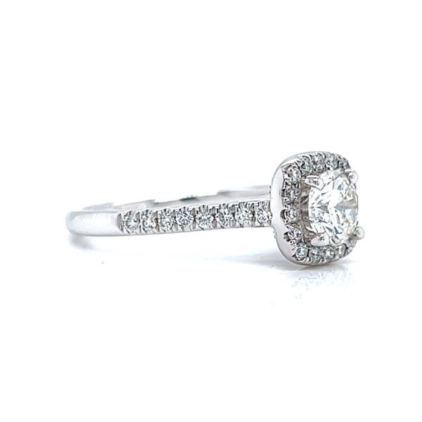 14k White Gold 1.11ct Natural Diamond Halo Engagement Ring Image 2 Arezzo Jewelers Elmwood Park, IL
