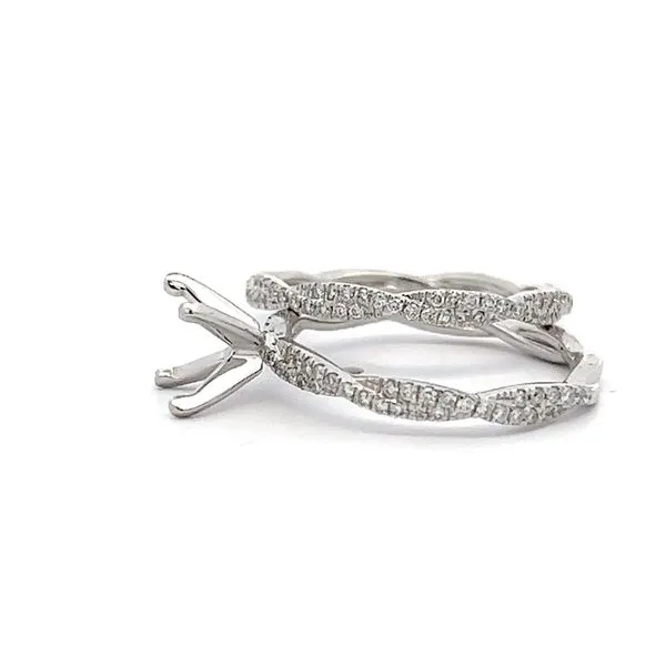 14K White Gold Diamond Bridal Set Mounting Image 2 Arezzo Jewelers Elmwood Park, IL