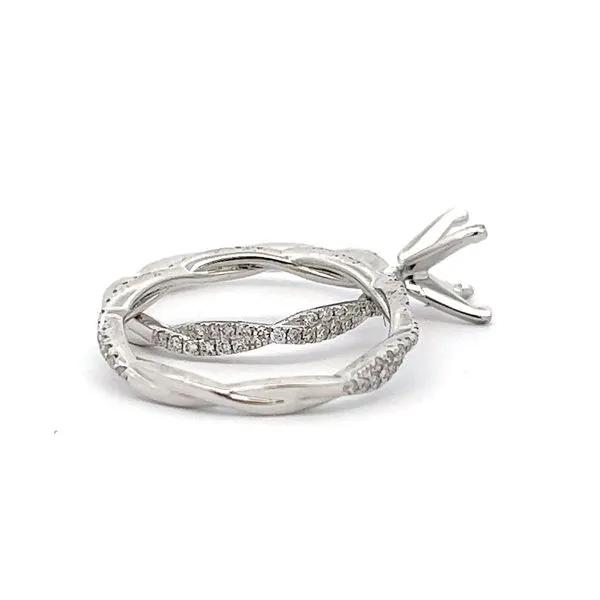 14K White Gold Diamond Bridal Set Mounting Image 3 Arezzo Jewelers Elmwood Park, IL