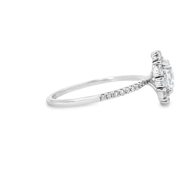 14k White Gold Fancy Halo Engagement Ring Mounting Image 2 Arezzo Jewelers Elmwood Park, IL