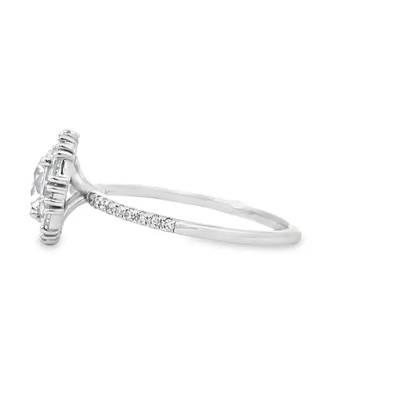 14k White Gold Fancy Halo Engagement Ring Mounting Image 3 Arezzo Jewelers Elmwood Park, IL