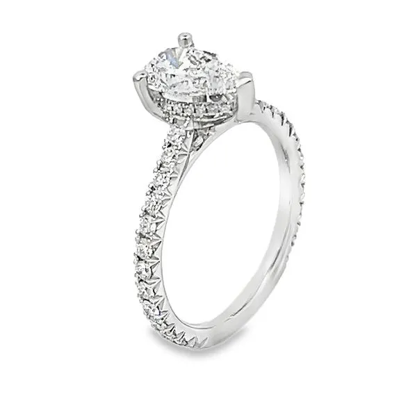 1.71cttw Lab Grown Peard Diamond Hidden Halo Engagement Ring in White Gold Image 3 Arezzo Jewelers Elmwood Park, IL