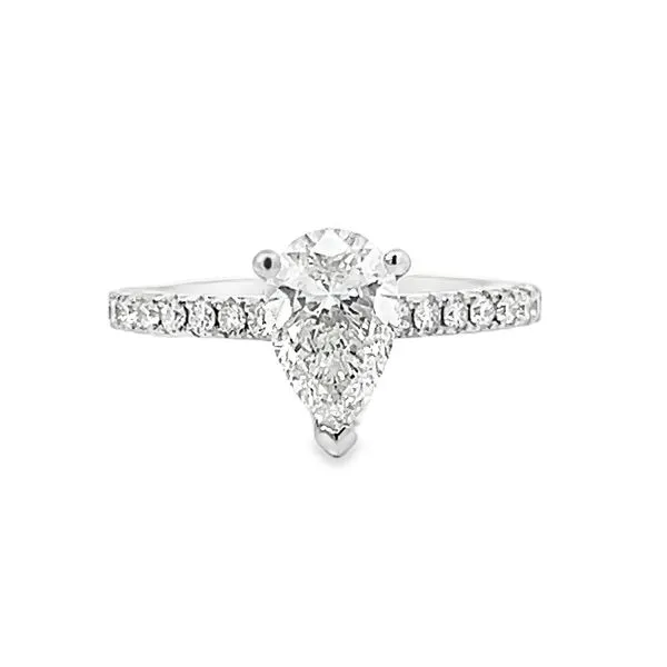 1.71cttw Lab Grown Peard Diamond Hidden Halo Engagement Ring in White Gold Arezzo Jewelers Elmwood Park, IL