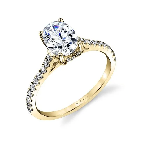 14 Karat Yellow Gold Hidden Halo Diamond Engagement Ring Mounting Image 3 Arezzo Jewelers Elmwood Park, IL
