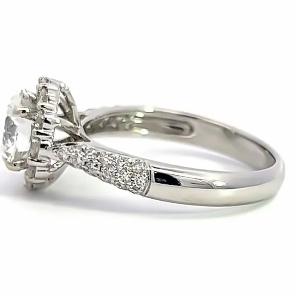 18k White Gold Halo Engagement Ring Image 3 Arezzo Jewelers Elmwood, IL