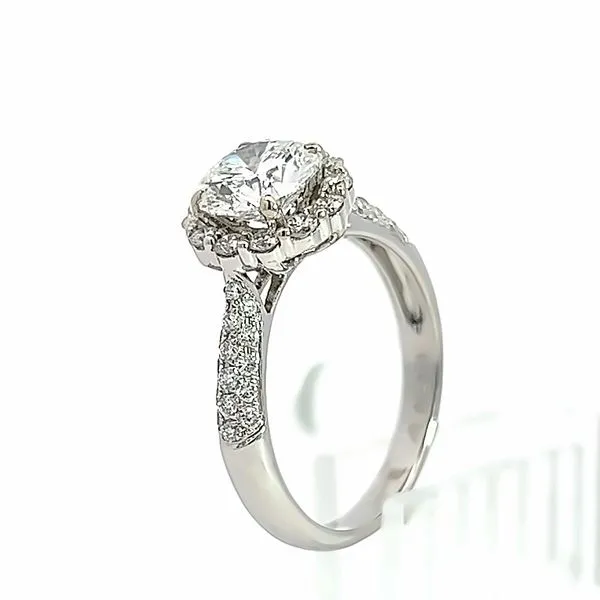 18k White Gold Halo Engagement Ring Image 4 Arezzo Jewelers Elmwood, IL