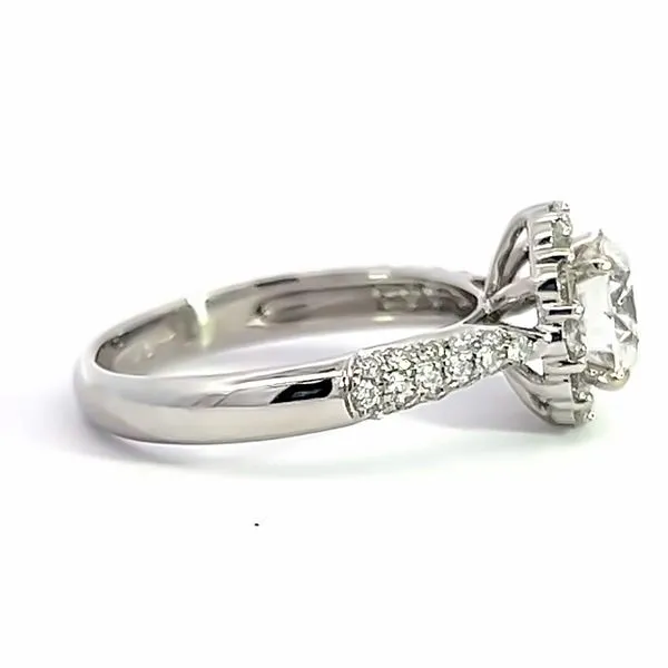 18k White Gold Halo Engagement Ring Image 5 Arezzo Jewelers Elmwood, IL
