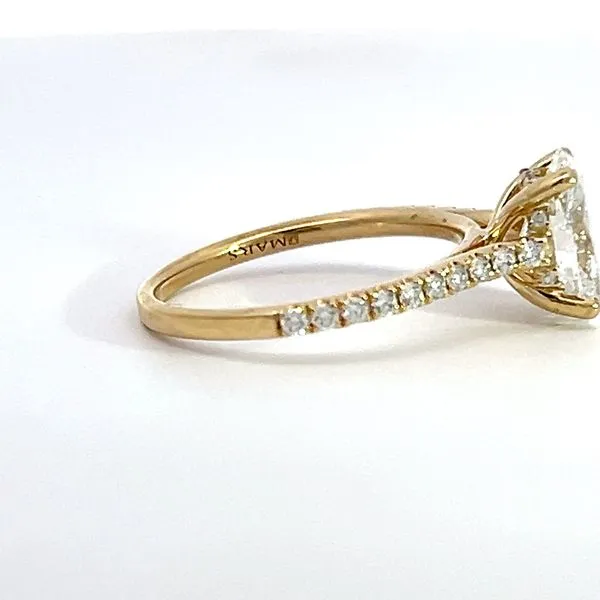 14 Karat Yellow Gold Hidden Halo Diamond Engagement Ring Mounting Image 3 Arezzo Jewelers Elmwood, IL