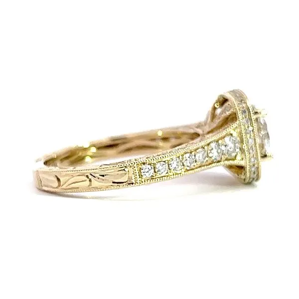 14k Gold Vintage Halo Style Lab Grown Diamond Engagement Ring, 1.82cts TW Image 4 Arezzo Jewelers Elmwood Park, IL