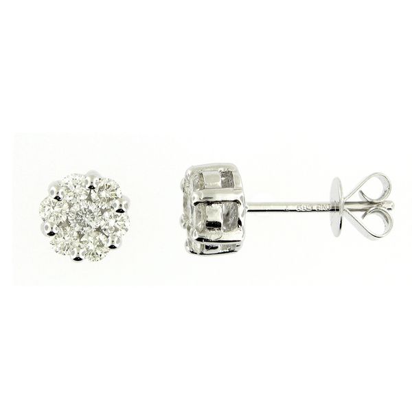 .72ct Diamond Floral Stud Earrings Image 2 Arezzo Jewelers Elmwood Park, IL