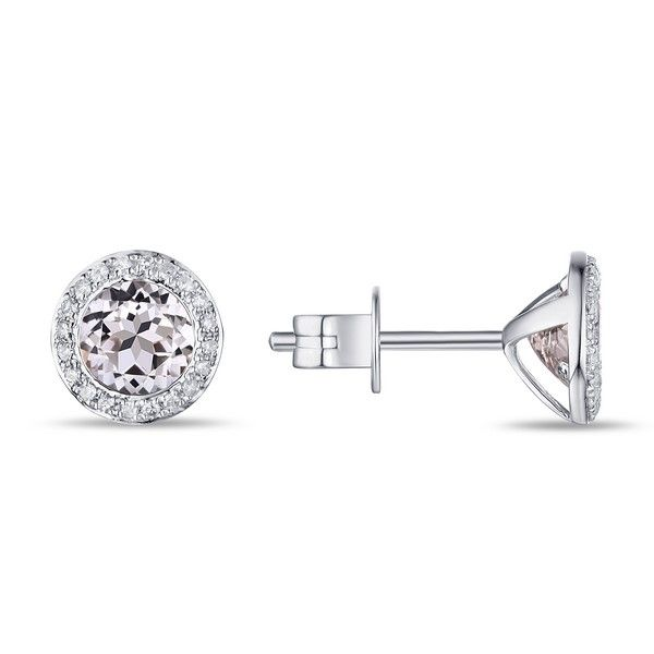 14k White Gold Diamond & White Topaz - Halo Martini Earrings Arezzo Jewelers Elmwood Park, IL