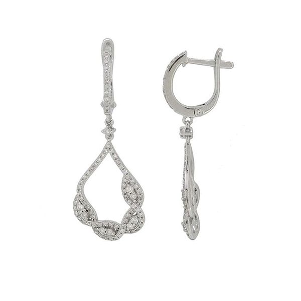 White Gold Diamond Drop Earrings - .61cts Image 2 Arezzo Jewelers Elmwood Park, IL