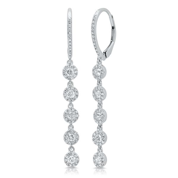 White Gold Diamond Drop Earrings - .99cts Arezzo Jewelers Elmwood Park, IL