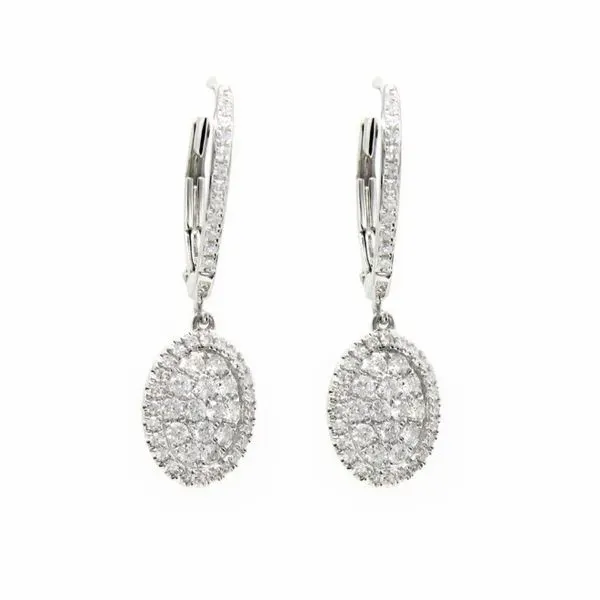 White Gold Pave Diamond Dangle Earrings - .49cts Arezzo Jewelers Elmwood Park, IL