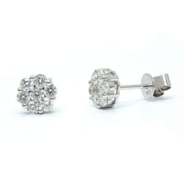 14k White Gold Diamond Stud Earrings - .58cts Image 2 Arezzo Jewelers Elmwood Park, IL