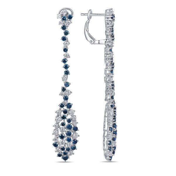 White & Blue Diamond Earrings - 2.25cts TW Arezzo Jewelers Elmwood Park, IL