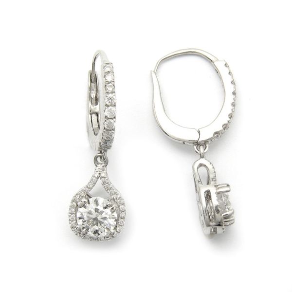 White Gold Lab Grown Diamond Dangle Earrings Image 2 Arezzo Jewelers Elmwood Park, IL