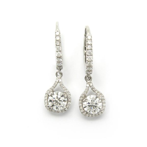 White Gold Lab Grown Diamond Dangle Earrings Image 3 Arezzo Jewelers Elmwood Park, IL