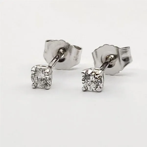 White Gold Diamond Stud Earrings, .18cts Arezzo Jewelers Elmwood Park, IL