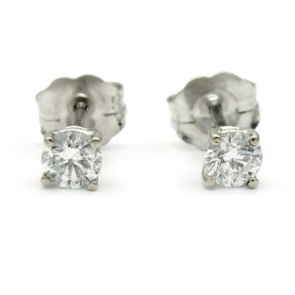 White Gold Diamond Stud Earrings, .40cts Arezzo Jewelers Elmwood Park, IL