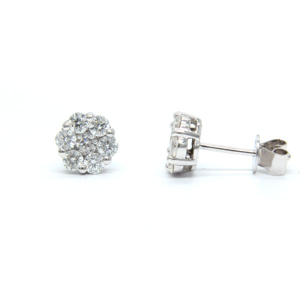 14k White Gold Diamond Stud Earrings - .76cts Image 2 Arezzo Jewelers Elmwood Park, IL