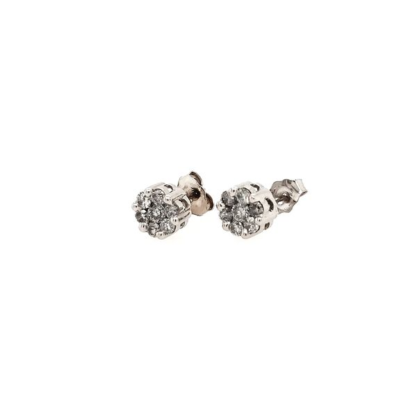 Diamond Stud Cluster Earrings - .60cts Image 2 Arezzo Jewelers Elmwood Park, IL
