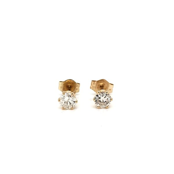 14k Yellow Gold Six Prong Diamond Stud Earrings, .35cts Arezzo Jewelers Elmwood Park, IL