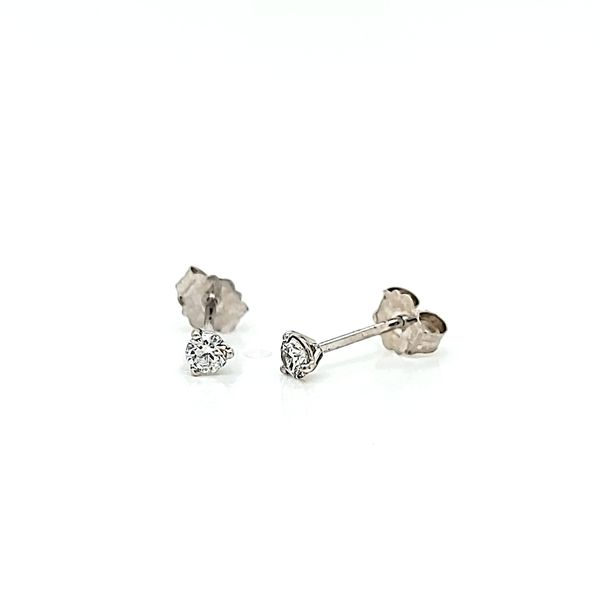 14k White Gold Round Diamond Martini Stud Earrings, 1/6cts Image 2 Arezzo Jewelers Elmwood Park, IL