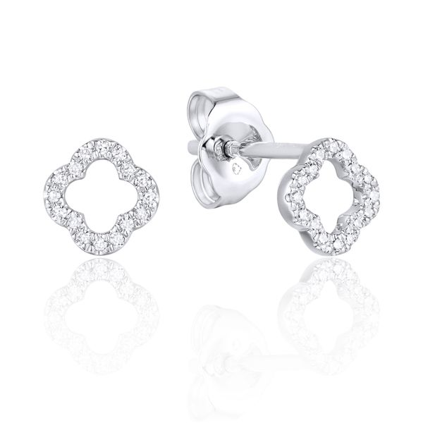 14k White Gold Diamond Earrings Arezzo Jewelers Elmwood Park, IL