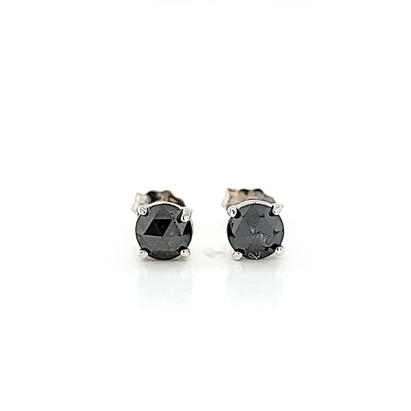 Rose-Cut, Round Black Diamond Stud Earrings, .91cts Arezzo Jewelers Elmwood Park, IL