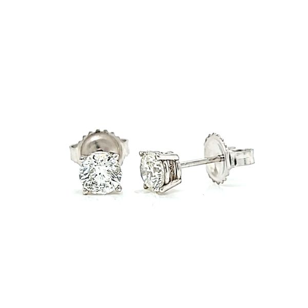 1.04ct Round Diamond Stud Earrings in 14k White Gold Image 2 Arezzo Jewelers Elmwood Park, IL