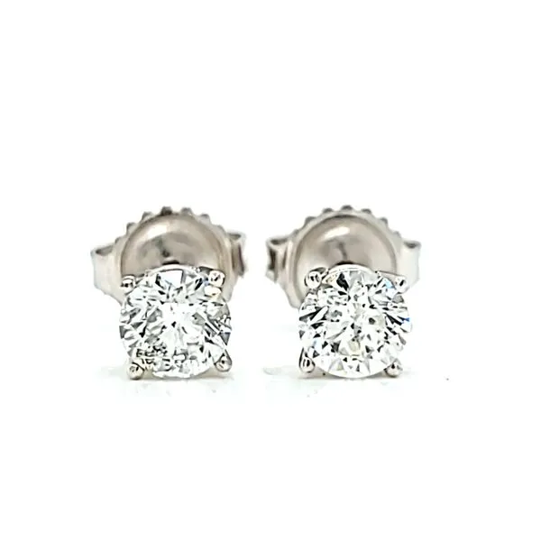 1.04ct Round Diamond Stud Earrings in 14k White Gold Arezzo Jewelers Elmwood Park, IL