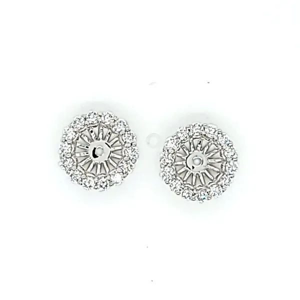 White Gold Diamond Halo Earring Jackets, .62cts Arezzo Jewelers Elmwood Park, IL