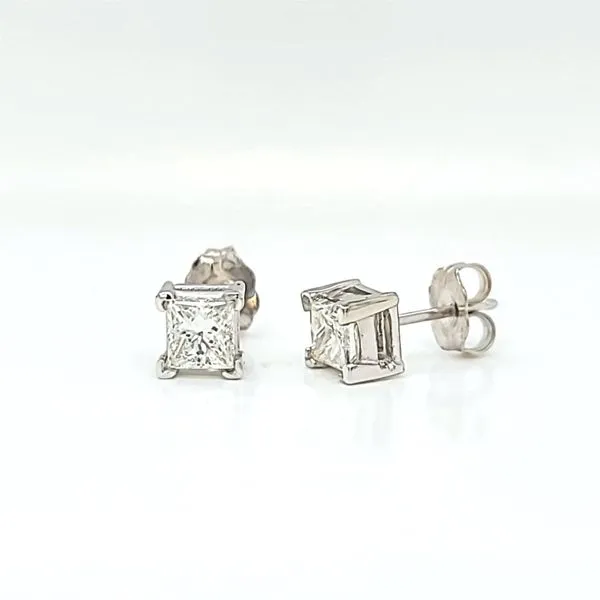 Princess Cut Diamond Stud Earrings, .97cts Image 2 Arezzo Jewelers Elmwood Park, IL